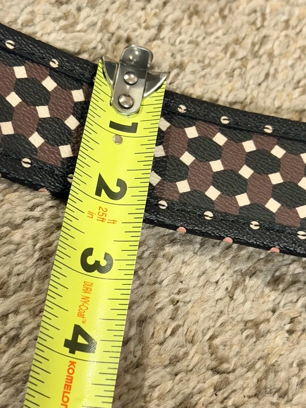 TORY BURCH JAVA MULTI COLOR HABER PRINT GOLD TONE BUCKLE BELT  SIZE XXS